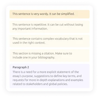 Best AI Detection Tools on GPTZero: What 99.9% Accuracy Actually Means 6 GPTZero writing feedback panel listing sentence-level suggestions including that a sentence is wordy, that another is repetitive, that vocabulary is used out of context and that a section is missing a citation