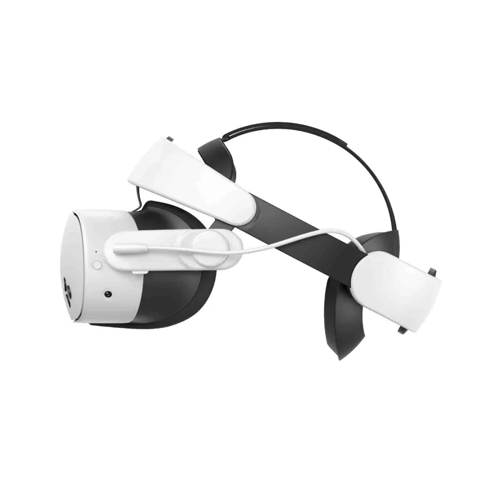 The KIWI design H4 Boost Halo battery strap on a Quest 3, combining the halo ring design with a rear-mounted battery counterweight