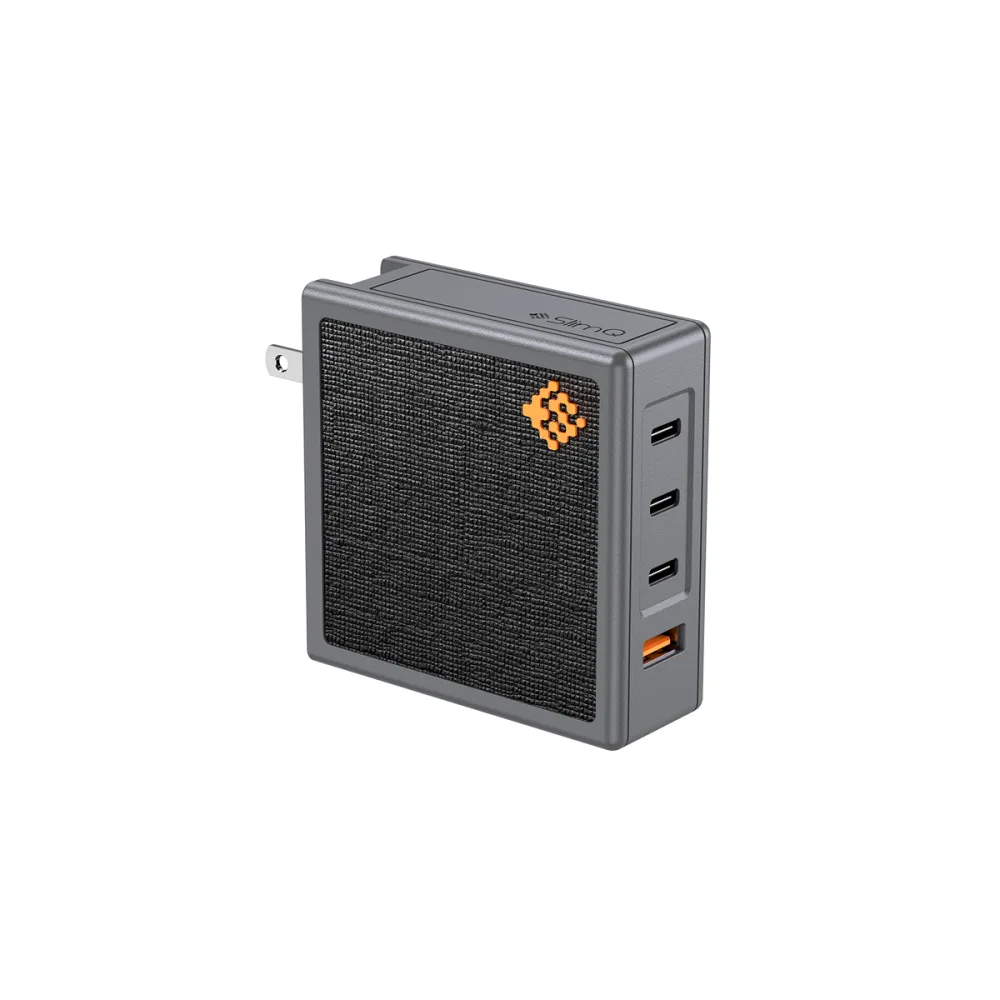 The SlimQ 150W USB-C charger with three USB-C ports and one USB-A port, no DC output